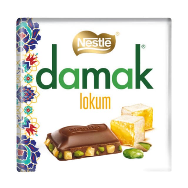 Damak Antep Fıstıklı Sütlü Kare Çikolata 60 Gr