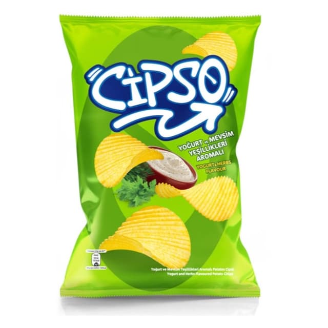 Tırtıklı Yoğurt Ve Mevsim Yeşillikleri Aromalı Patates Cipsi Parti Boy 160 Gr