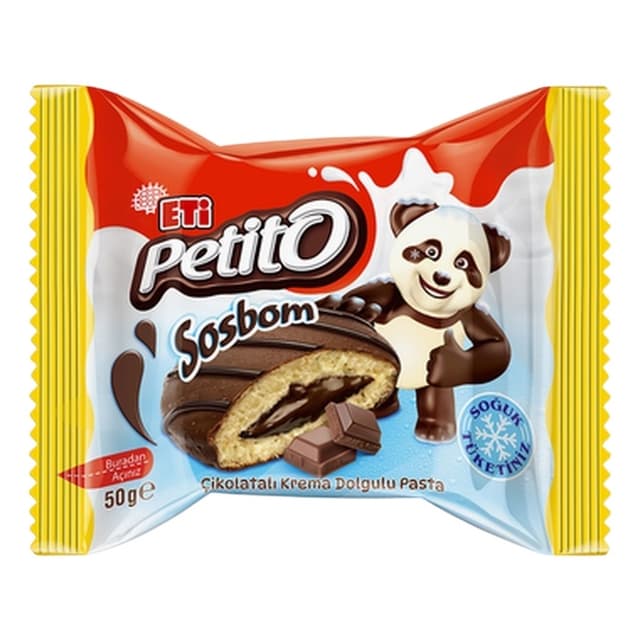 Petito Sosbom Çikolatalı Krema Dolgulu Kek 50 Gr