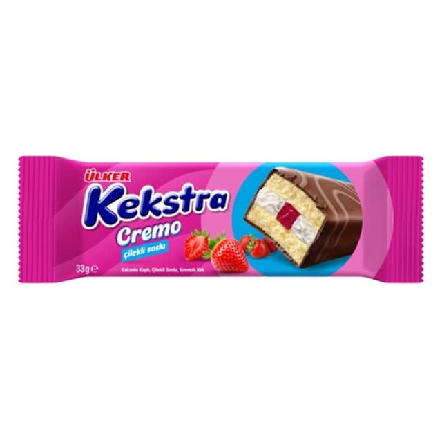 Kekstra Cremo Çilek Soslu Kek 33 Gr