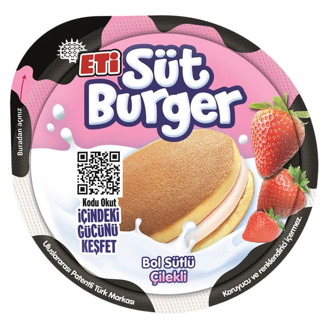 Süt Burger Çilekli Krema Dolgulu Ballı Kek 35 Gr