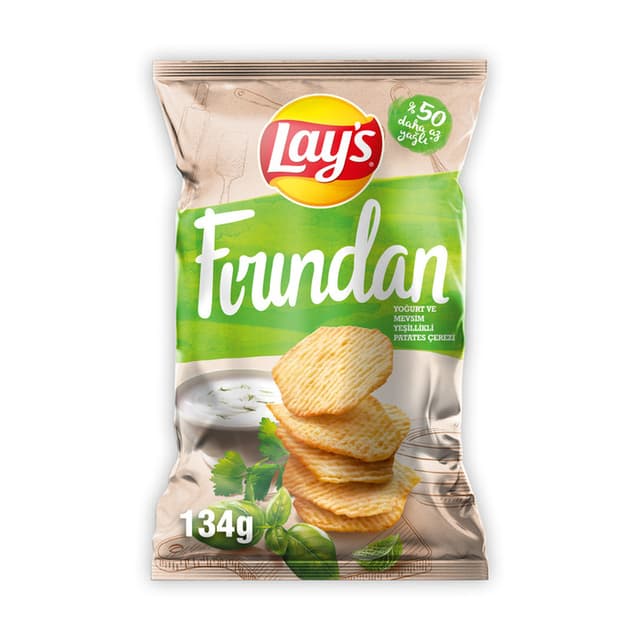Fırından Yoğurt Ve Mevsim Yeşillikleri Çeşnili Patates Cipsi 134 Gr