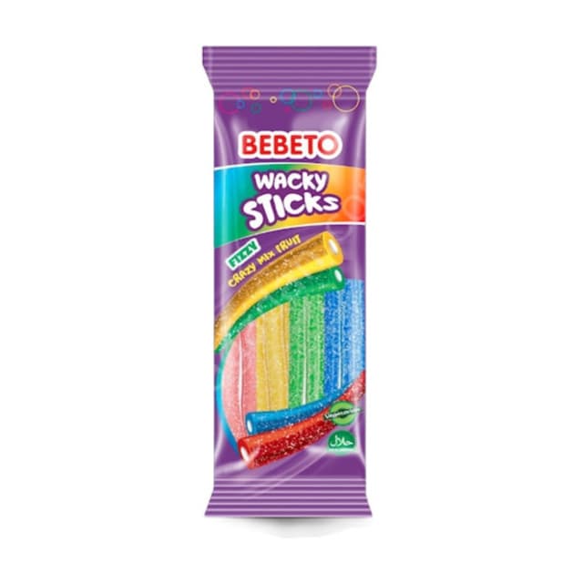 Bebeto Wacky Sticks Fizzy 75 Gr