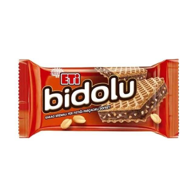 Bidolu Kakao Kremalı Yer Fıstığı Parçacıklı Gofret 36 Gr